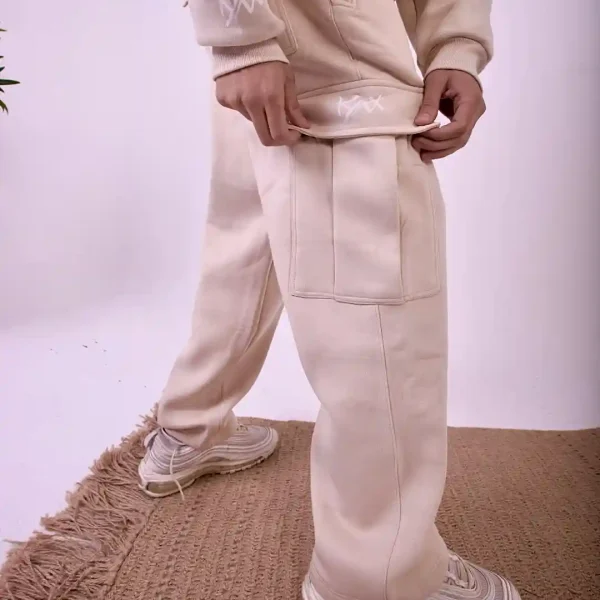 Beige Cargo Sweatpants